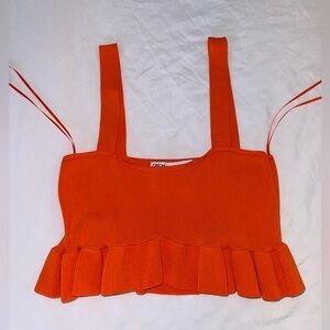 ZARA - Orange Ruffle Crop Top